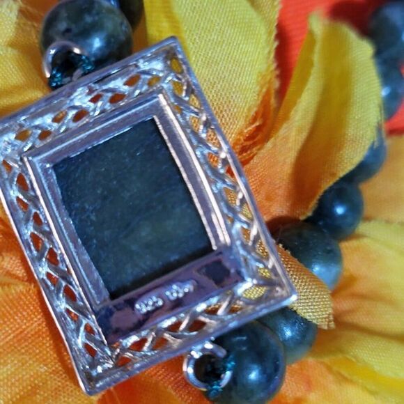 New, Connemara Marble Bracelet, in Platinum-over-Sterling Silver, 7.25 inches - Picture 3 of 8